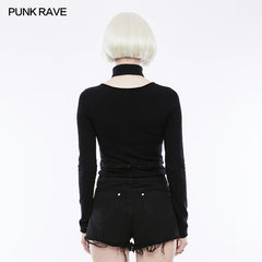 OPM-071 Daily Soft Split Punk Sweater With Separate Collar?-??Punk Rave Clothing