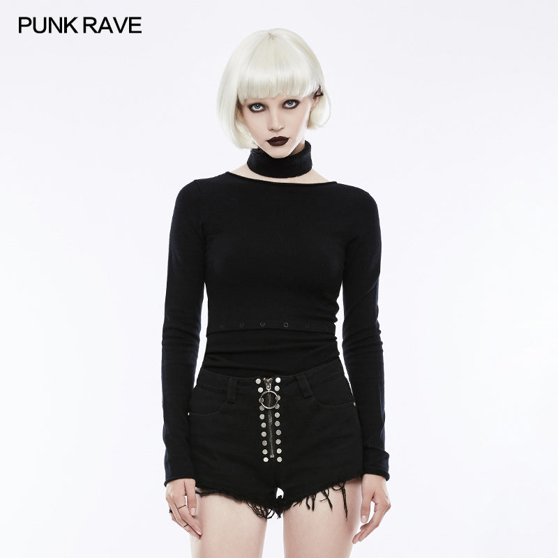 OPM-071 Daily Soft Split Punk Sweater With Separate Collar?-??Punk Rave Clothing