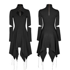 OPQ-238 High-class Elastic Sexy Hollow Out Gothic Dress With Asymmetry Hem?-??Punk Rave Clothing