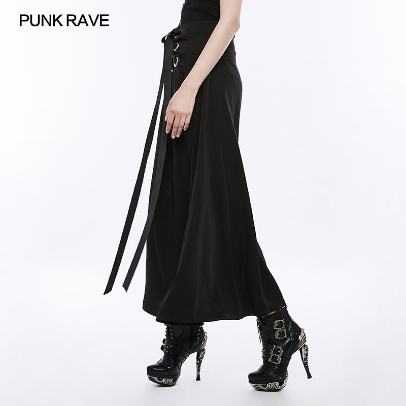 OPQ-258 Corns Tie Wraps Chiffon Half Punk Skirt?-??Punk Rave Clothing