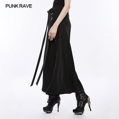 OPQ-258 Corns Tie Wraps Chiffon Half Punk Skirt?-??Punk Rave Clothing
