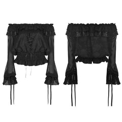 WT-505 Embossed Fabric Gothic T-shirt Gorgeous Elastic Top?-??Punk Rave Clothing