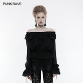 WT-505 Embossed Fabric Gothic T-shirt Gorgeous Elastic Top?-??Punk Rave Clothing