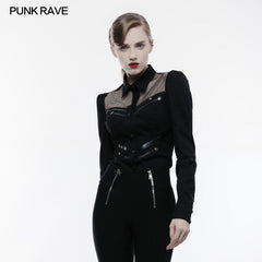 WY-833 Elastic Military Punk Shirt With Hollow Out Wed Design?-??Punk Rave Clothing