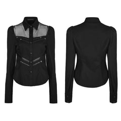 WY-833 Elastic Military Punk Shirt With Hollow Out Wed Design?-??Punk Rave Clothing