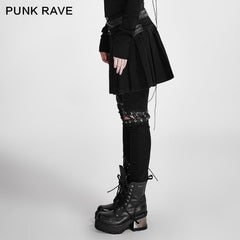 K-255 Removable Draw String Slim-fitting Low Waist Punk Pants?-??Punk Rave Clothing