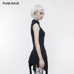 OPT-140 Dark Multi-level Segmentation Long Punk T-shirt?-??Punk Rave Clothing