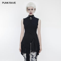 OPT-140 Dark Multi-level Segmentation Long Punk T-shirt?-??Punk Rave Clothing