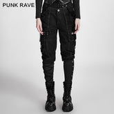 K-256 Winter Casual Capri Punk Pants With Loose Linen Wide Leg Baggy?-??Punk Rave Clothing