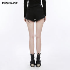OPK-156 Comfortable Wide Leg Short Punk Pants With Metal Zippers?-??Punk Rave Clothing