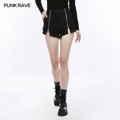 OPK-156 Comfortable Wide Leg Short Punk Pants With Metal Zippers?-??Punk Rave Clothing