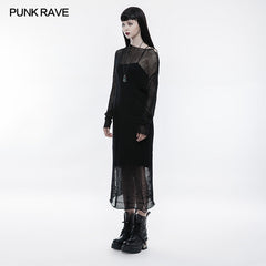 OPM-061 Transparent Soft Woolen Gothic Sweater Dress?-??Punk Rave Clothing