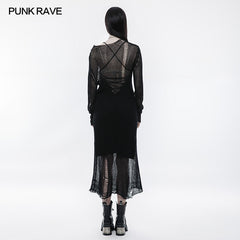 OPM-061 Transparent Soft Woolen Gothic Sweater Dress?-??Punk Rave Clothing