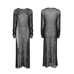 OPM-061 Transparent Soft Woolen Gothic Sweater Dress?-??Punk Rave Clothing