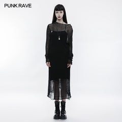OPM-061 Transparent Soft Woolen Gothic Sweater Dress?-??Punk Rave Clothing