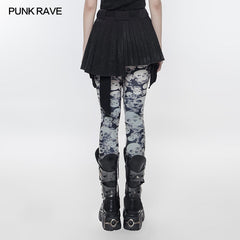 OPQ-242 Mini Pleated Irregular Punk Skirt?-??Punk Rave Clothing