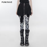 OPQ-242 Mini Pleated Irregular Punk Skirt?-??Punk Rave Clothing