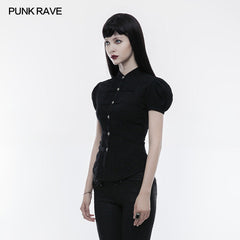 WY-821 Steampunk Blouse Puff Sleeve Short Punk Shirt For Women?-??Punk Rave Clothing