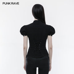 WY-821 Steampunk Blouse Puff Sleeve Short Punk Shirt For Women?-??Punk Rave Clothing