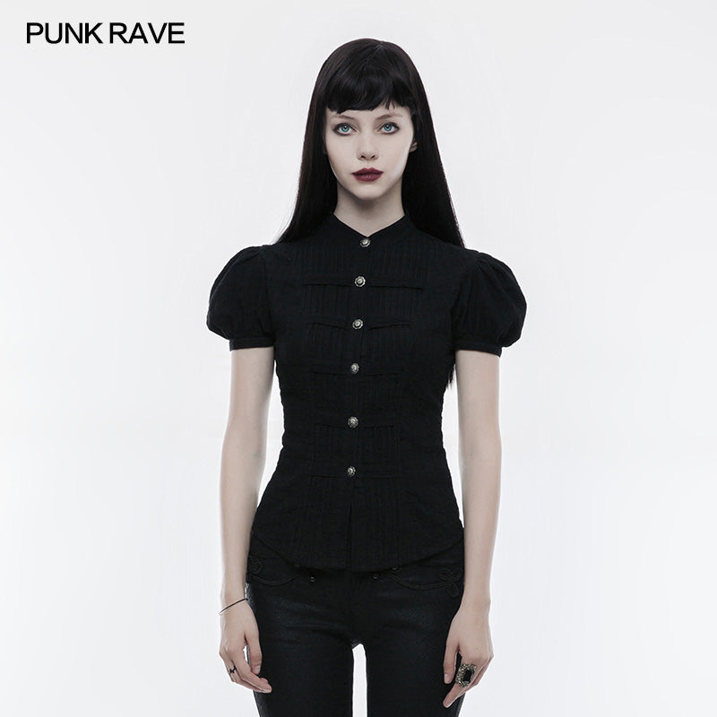 WY-821 Steampunk Blouse Puff Sleeve Short Punk Shirt For Women?-??Punk Rave Clothing