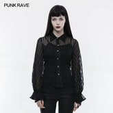 WY-823 Transparent Striped Punk Shirt Steampunk Blouse?-??Punk Rave Clothing