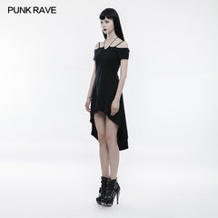 OPQ-246 Strapless Slim Goth Dress With Rope Necklace?-??Punk Rave Clothing