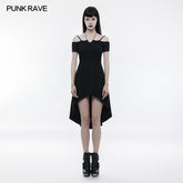 OPQ-246 Strapless Slim Goth Dress With Rope Necklace?-??Punk Rave Clothing