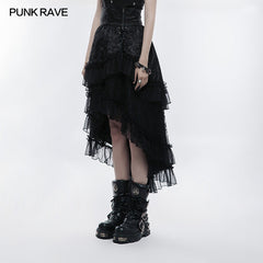 WLQ-083 Lolita Double-layer High Waist Gothic Skirt?-??Punk Rave Clothing
