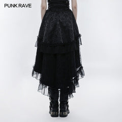 WLQ-083 Lolita Double-layer High Waist Gothic Skirt?-??Punk Rave Clothing