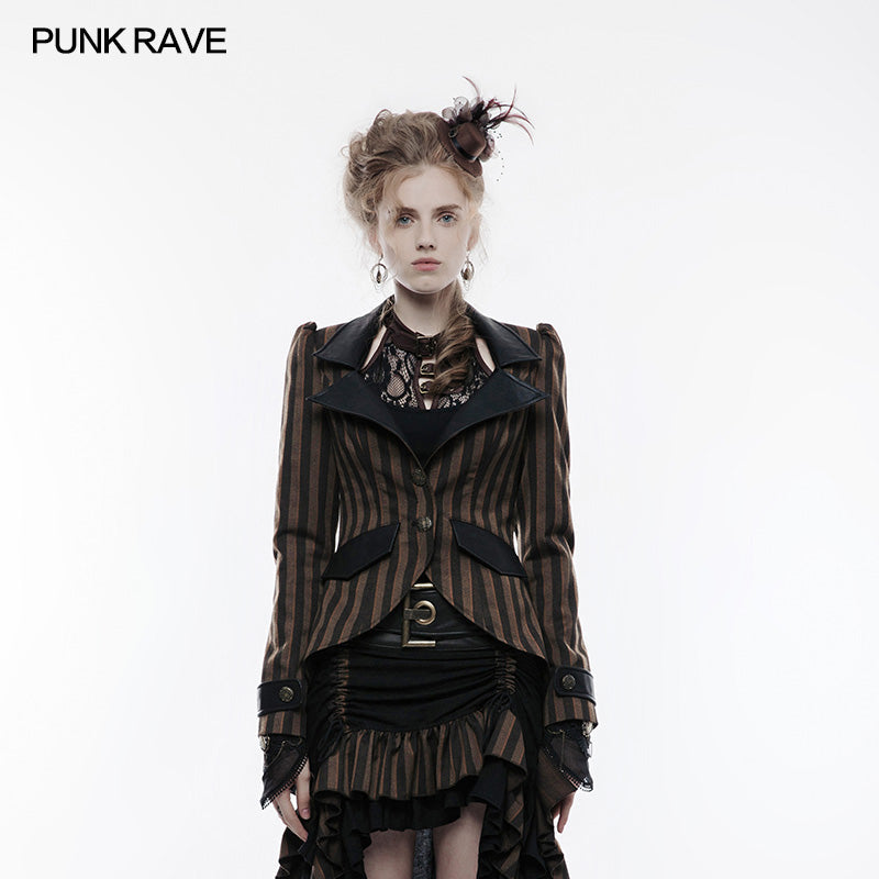 WY-822 Steampunk High-low Style Punk Jacket For Women?-??Punk Rave Clothing