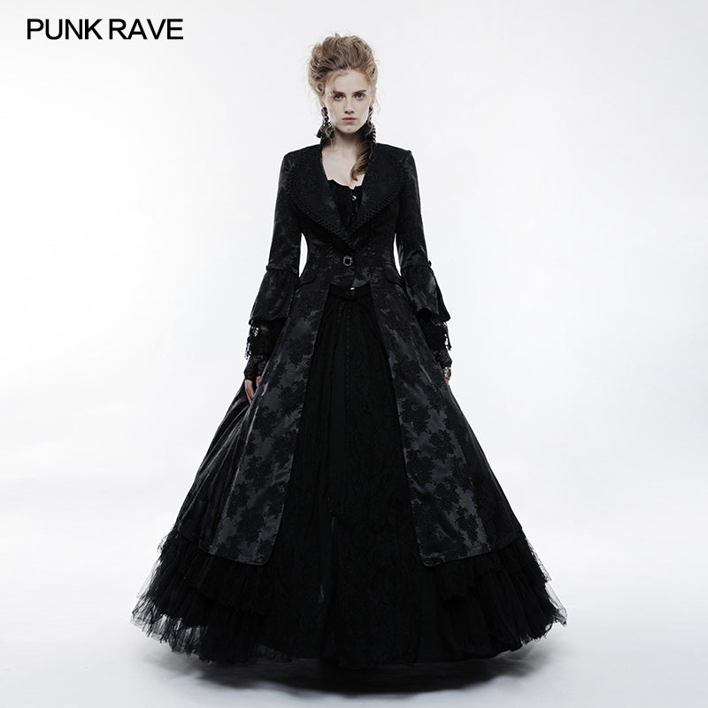 WY-844 Gorgeous Jacquard Fabric Gothic Coat For Women?-??Punk Rave Clothing