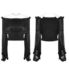 WLT-010 Lolita Horizontal Neck Gothic T-shirt For Women?-??Punk Rave Clothing