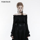 WLT-010 Lolita Horizontal Neck Gothic T-shirt For Women?-??Punk Rave Clothing