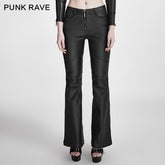 K-260 black Vogue Adhesive Light Bell-bottomed Simple Close-fitting Punk Pants?-??Punk Rave Clothing