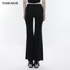 OPK-136 Sexy High Split Stretch Wide Leg Punk Pants?-??Punk Rave Clothing