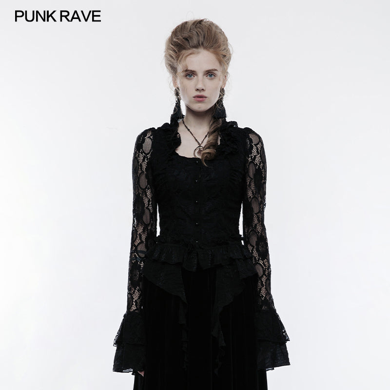 WY-829 Gorgeous Elastic Lace Fabric Gothic Jacket For Women?-??Punk Rave Clothing