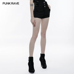 OPK-146 High Waist Slimming Elastic Short Punk Pants?-??Punk Rave Clothing