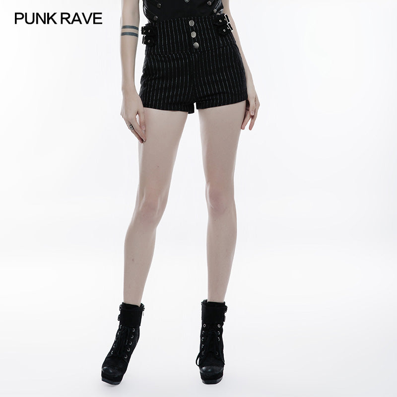 OPK-146 High Waist Slimming Elastic Short Punk Pants?-??Punk Rave Clothing