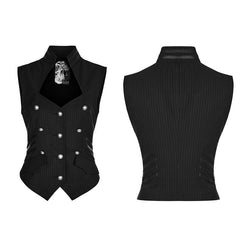WY-774 Striped Woven Fabric Military Uniform Sleeveless Punk Vest?-??Punk Rave Clothing