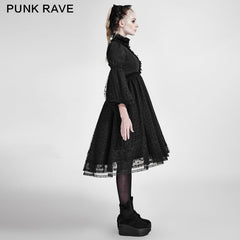 LQ-076 Lovely Puff Sleeves Lace Lolita Dress?-??Punk Rave Clothing