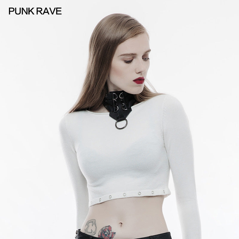 WS-241 Personality Punk Accessory Leather Collar With Adjustable Buckle?-??Punk Rave Clothing