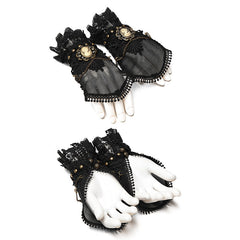 WS-242 Mesh Fabric Punk Accessory Lace Steampunk Glove?-??Punk Rave Clothing