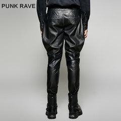 K-262 black Sexy Loose Harem Faux Leather Gothic Pants?-??Punk Rave Clothing