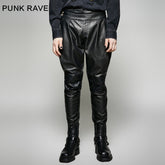 K-262 black Sexy Loose Harem Faux Leather Gothic Pants?-??Punk Rave Clothing