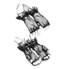 WS-247 Elegant Gothic Accessory Lace Gloves With Cuff Split Design?-??Punk Rave Clothing