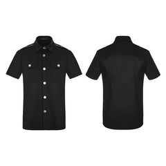 OY-860 Simple Daily Wear Short Sleeve Punk Shirt For Men?-??Punk Rave Clothing