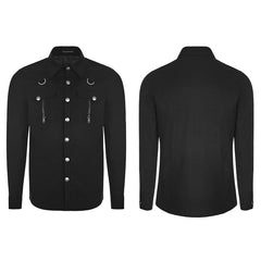 OY-875 Daily Wear Long Sleeve Punk Shirt For Men?-??Punk Rave Clothing