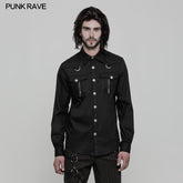 OY-875 Daily Wear Long Sleeve Punk Shirt For Men?-??Punk Rave Clothing