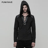 OT-514 Daily Hooded Micro-elastic Knitted Punk Sweater?-??Punk Rave Clothing