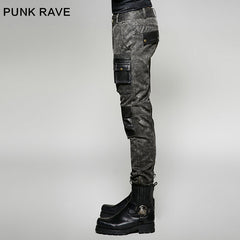 K-263 3D Pocket Military Tooling Vintage Cargo Punk Pants?-??Punk Rave Clothing